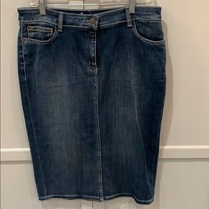 Boden Denim Skirt Size 10L. Blue Wash